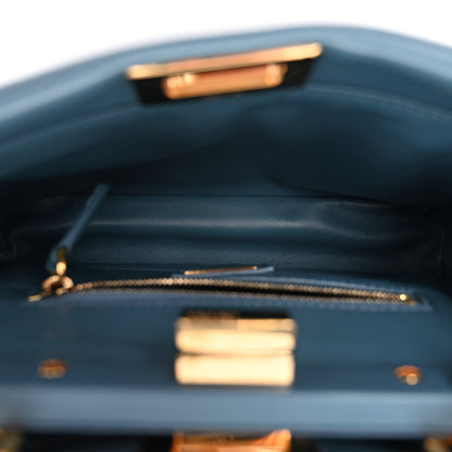 Fendi Nappa Mini Peekaboo Iconic Satchel Blue 5 of 10