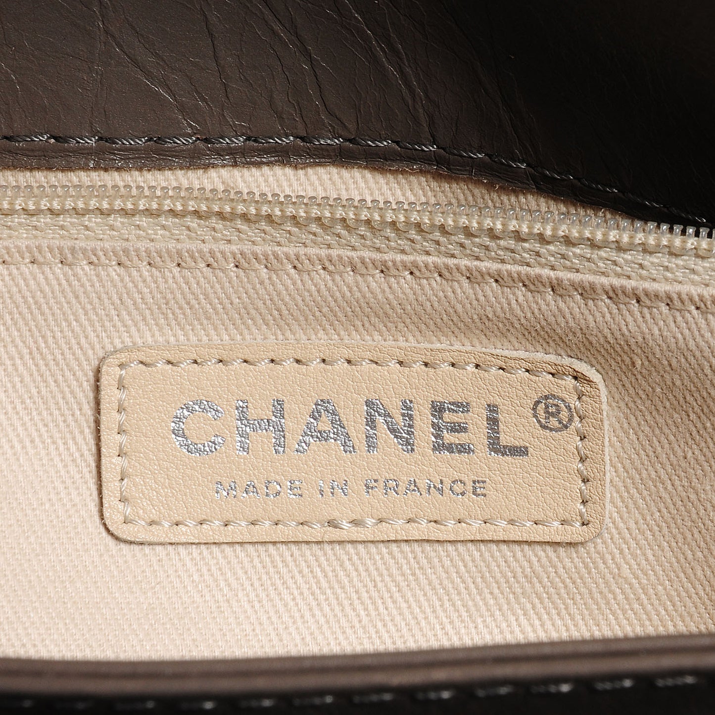 CAged Calfskin Medium Lady Pearly Flap Grey