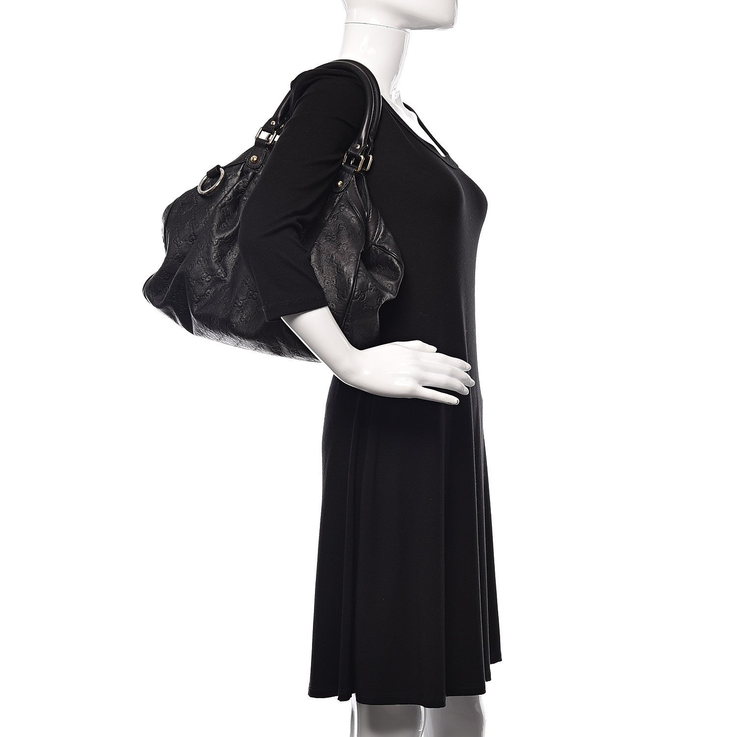 Gucci Guccissima Medium Sukey Tote Black 2 of 16