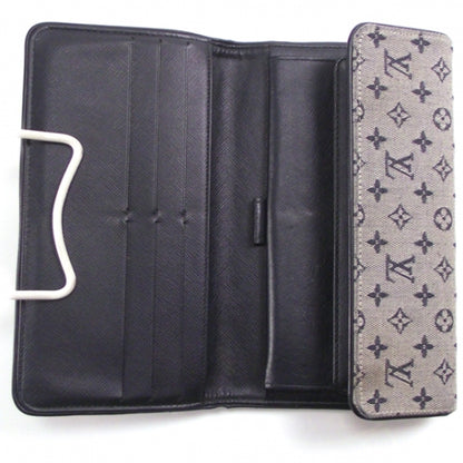Louis Vuitton Monogram Mini Porte Tresor Intl Wallet Blue 6 of 9