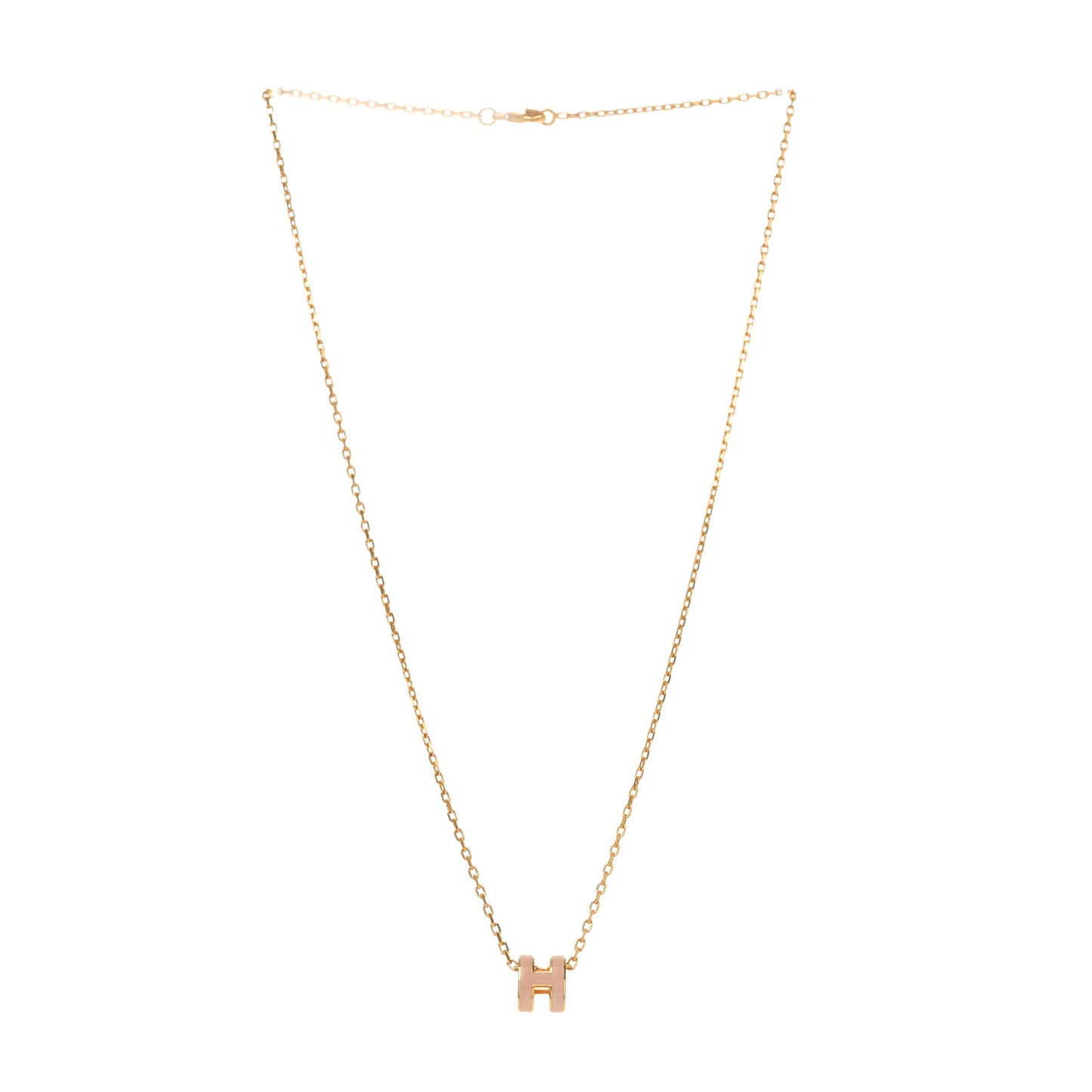 Lacquered Rose Gold Mini Pop H Pendant Necklace Rose Dragee