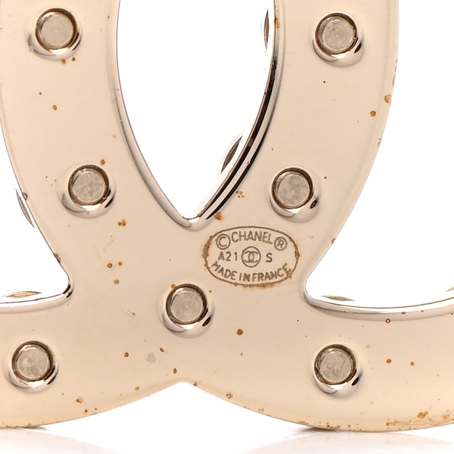 Chanel Crystal CC Brooch Gold 4 of 5