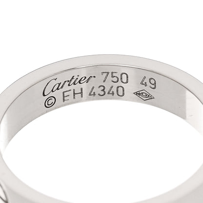 Cartier 18K White Gold 3.5mm LOVE Wedding Band Ring 49 4.75 4 of 4