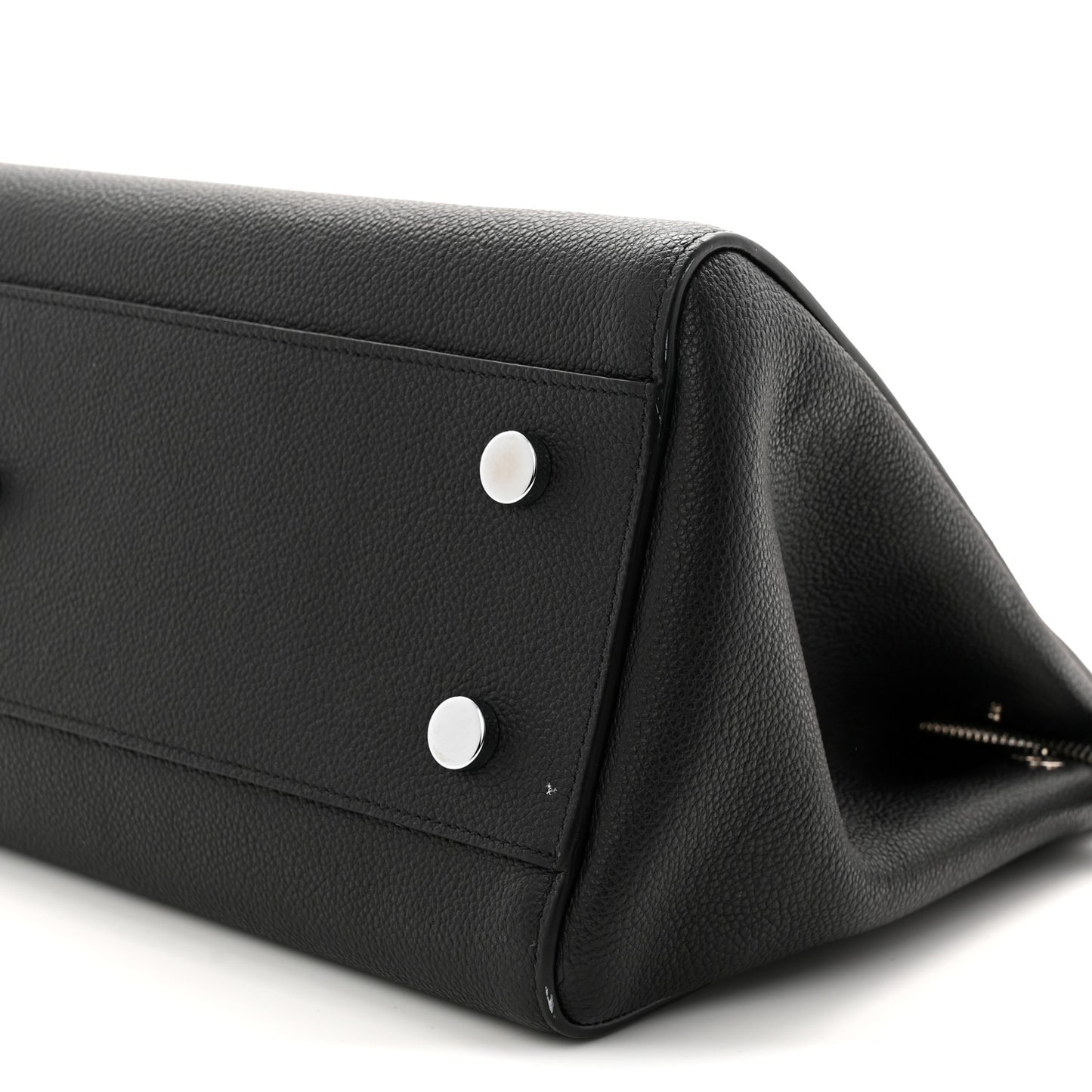 Grained Calfskin Medium Cabas Rive Gauche Black