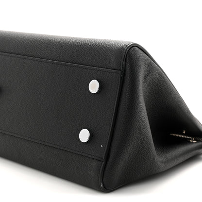 Saint Laurent Grained Calfskin Medium Cabas Rive Gauche Black 10 of 11