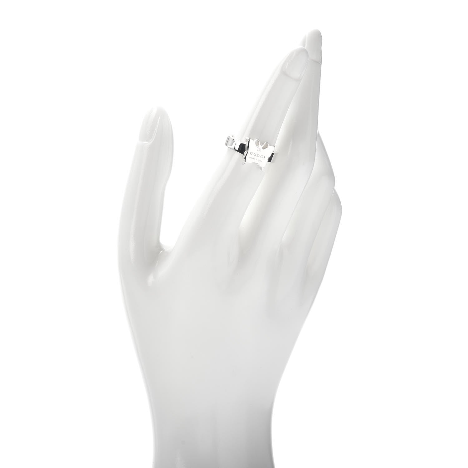 Gucci Sterling Silver Butterfly Band Ring 52 6 2 of 5