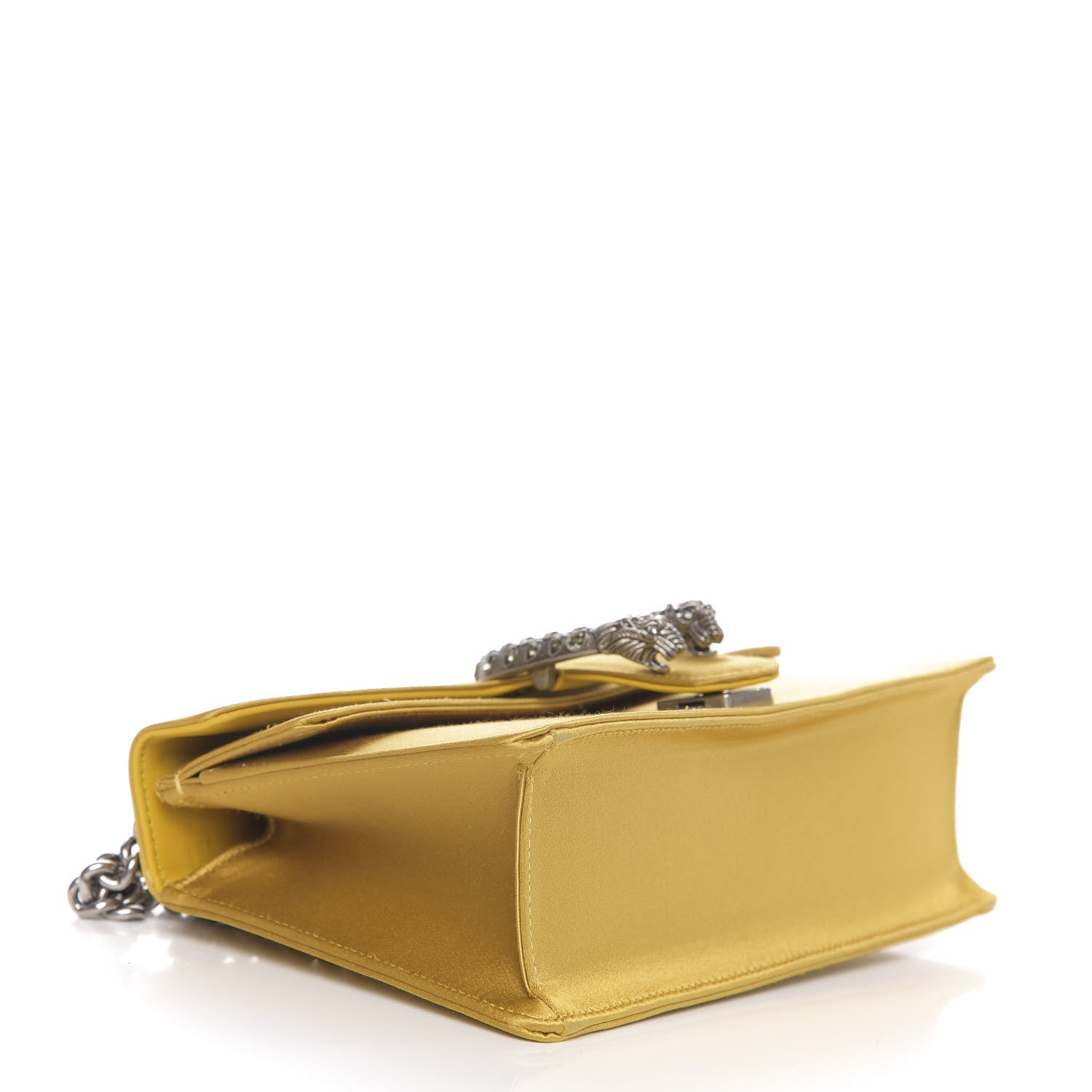 Gucci Satin Silk Crystal Small Dionysus Shoulder Bag Gold Black Diamond 6 of 18