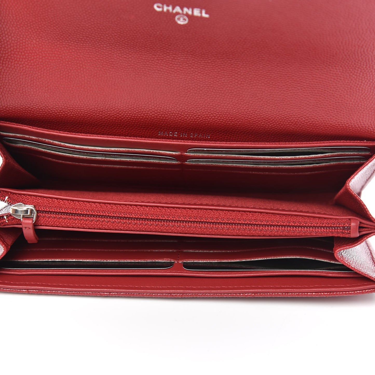 Caviar Quilted Large Flap Wallet Red