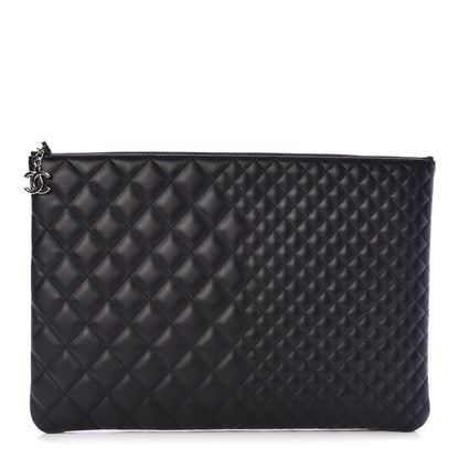 Chanel Lambskin Bi Quilted Large Cosmetic Case Black 1 of 8