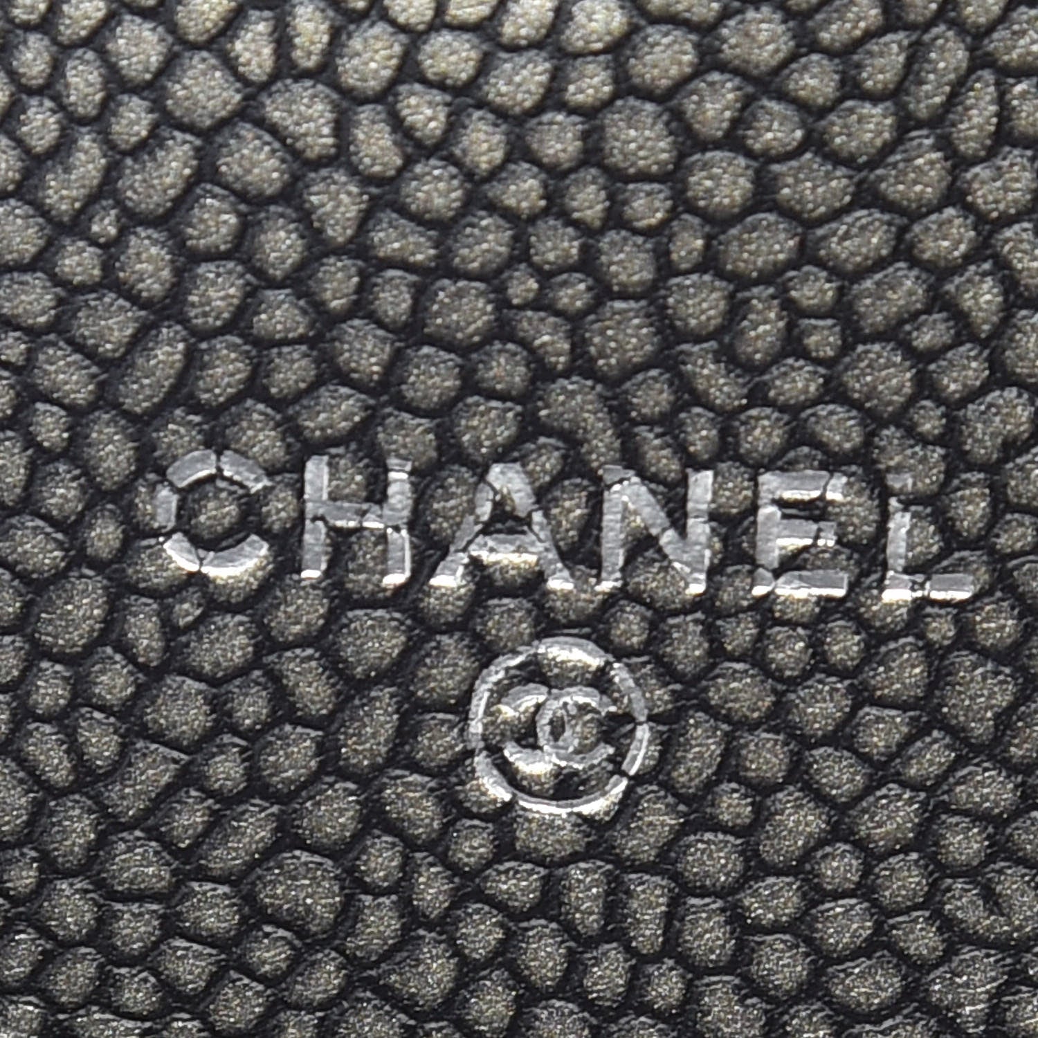 Chanel Metallic Caviar Half Moon Wallet On Chain WOC Dark Silver 9 of 11