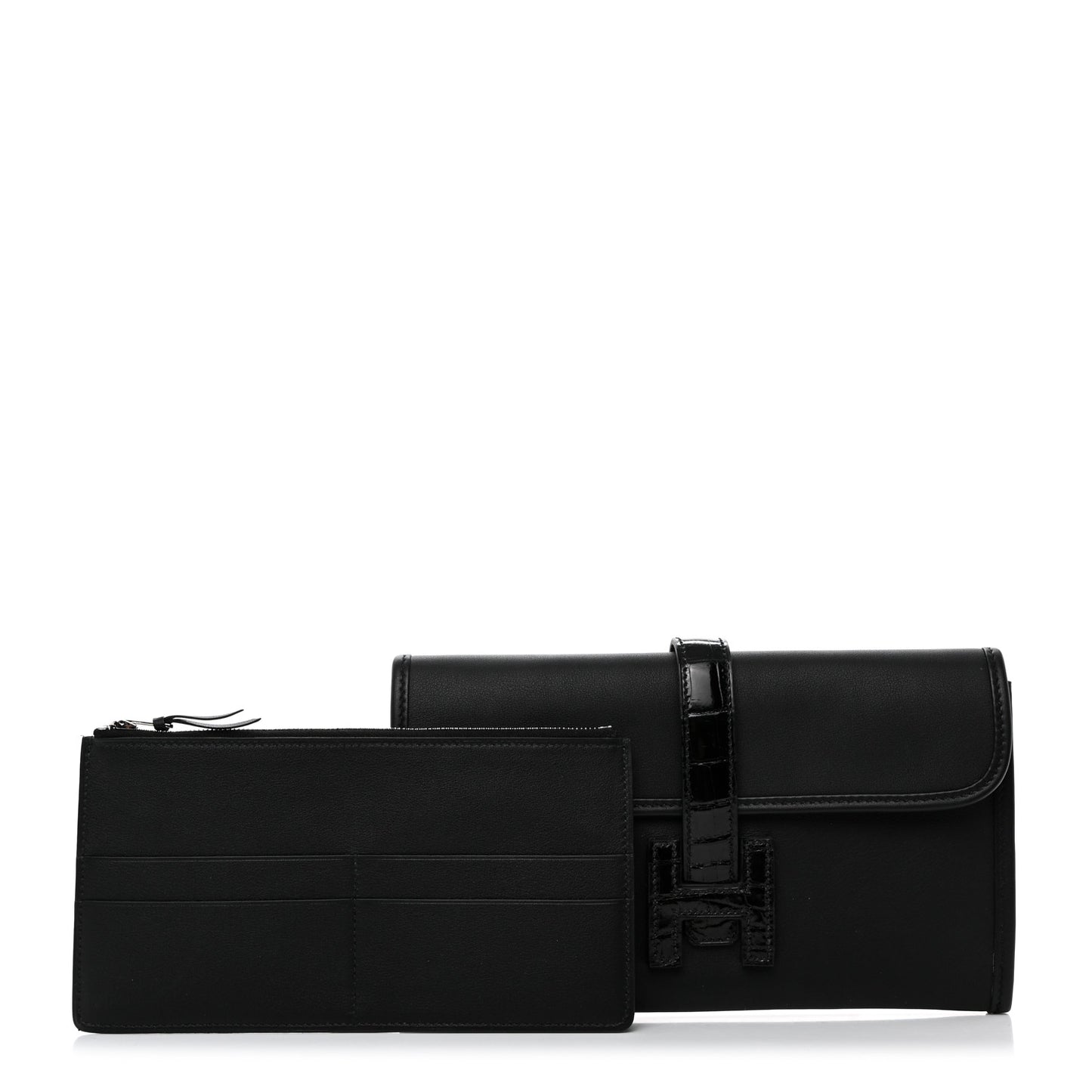 Swift Shiny Alligator Jige Duo Touch Clutch Black