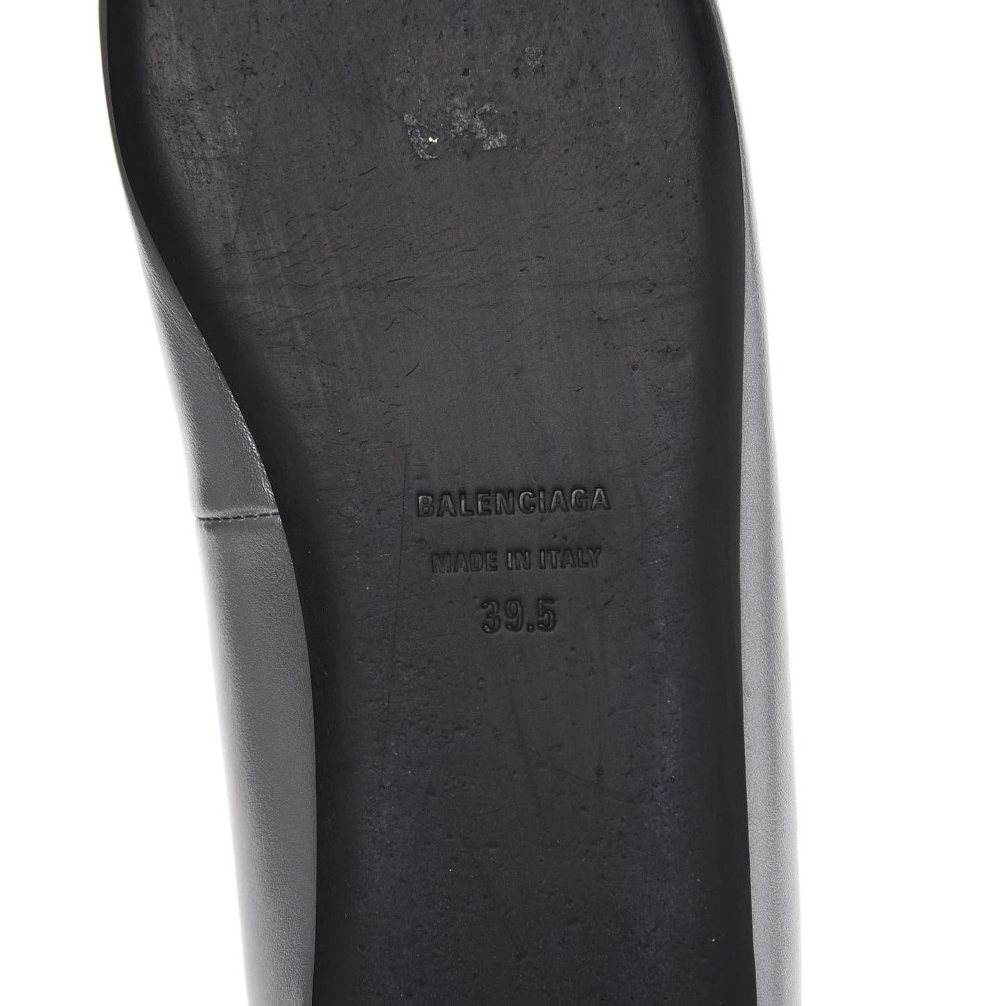 Metallic Calfskin BB Knife Pointy Toe Ballerina Flats 39.5 Silver Hardware