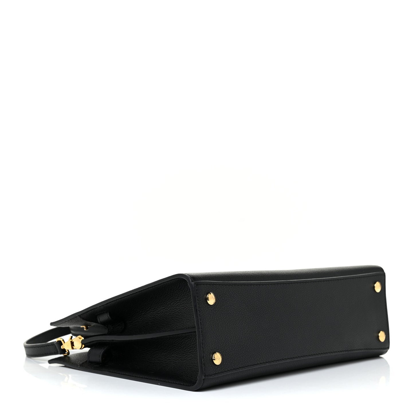 Grainy Calfskin Small Title Bag Black