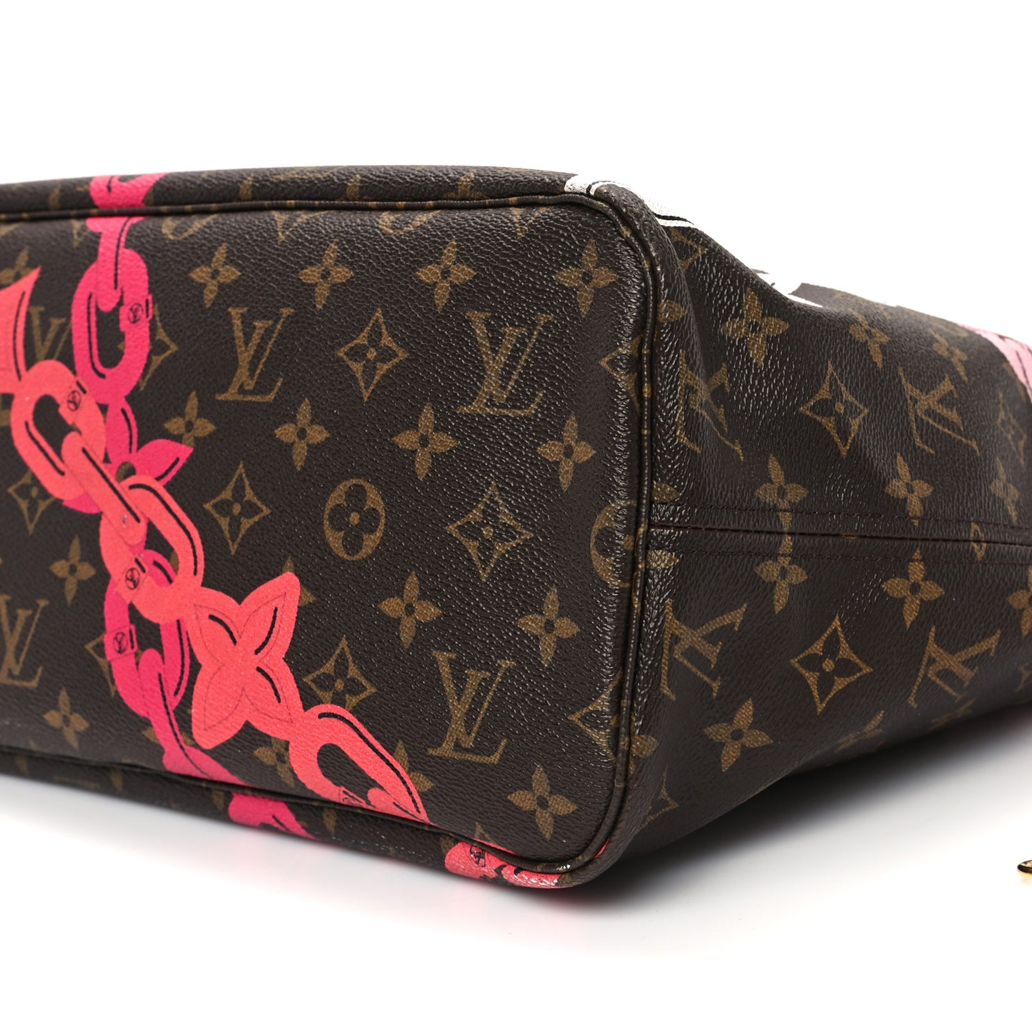 Monogram Bay Neverfull MM Rose Ballerine Poppy