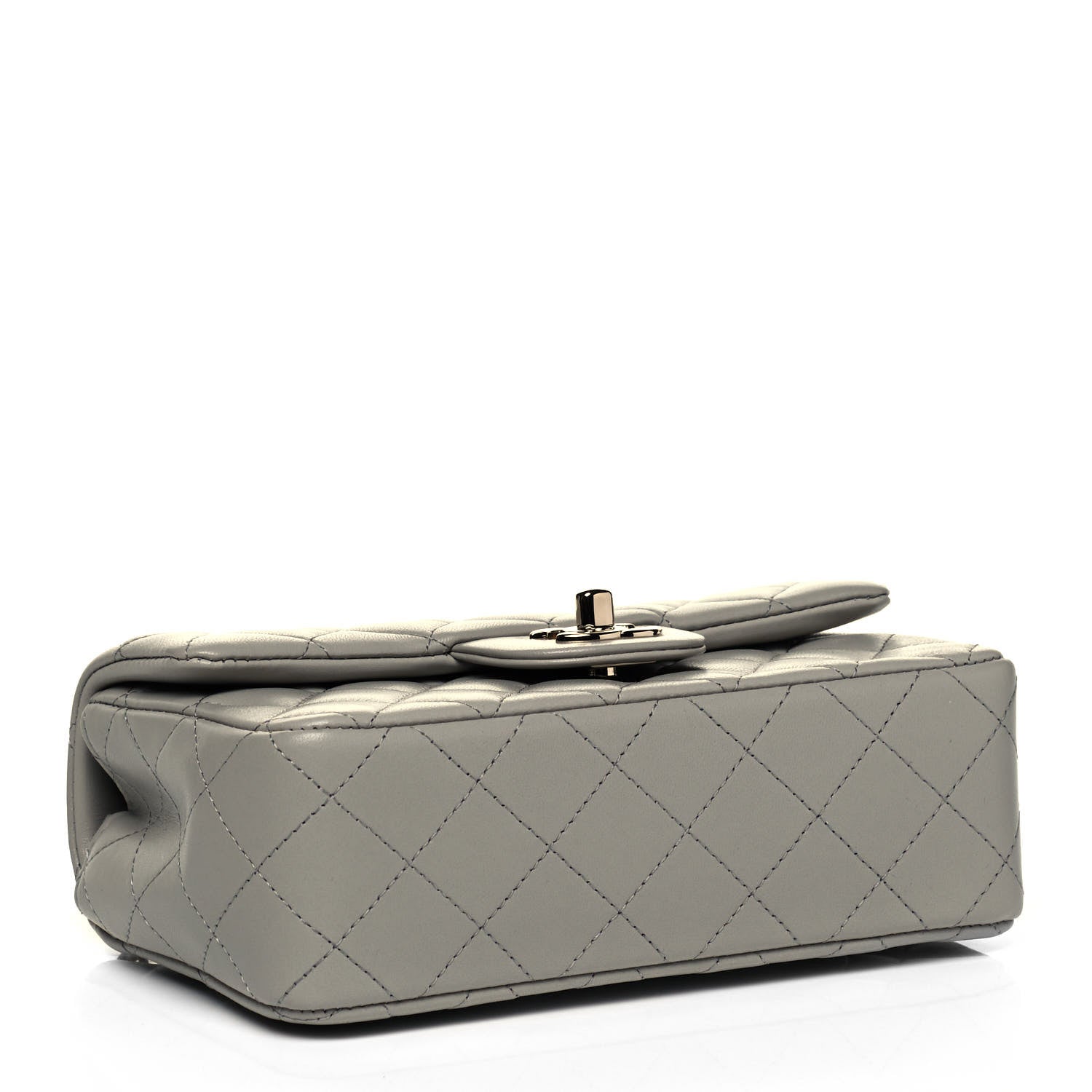Chanel Lambskin Quilted Mini Rectangular Flap Grey 5 of 10