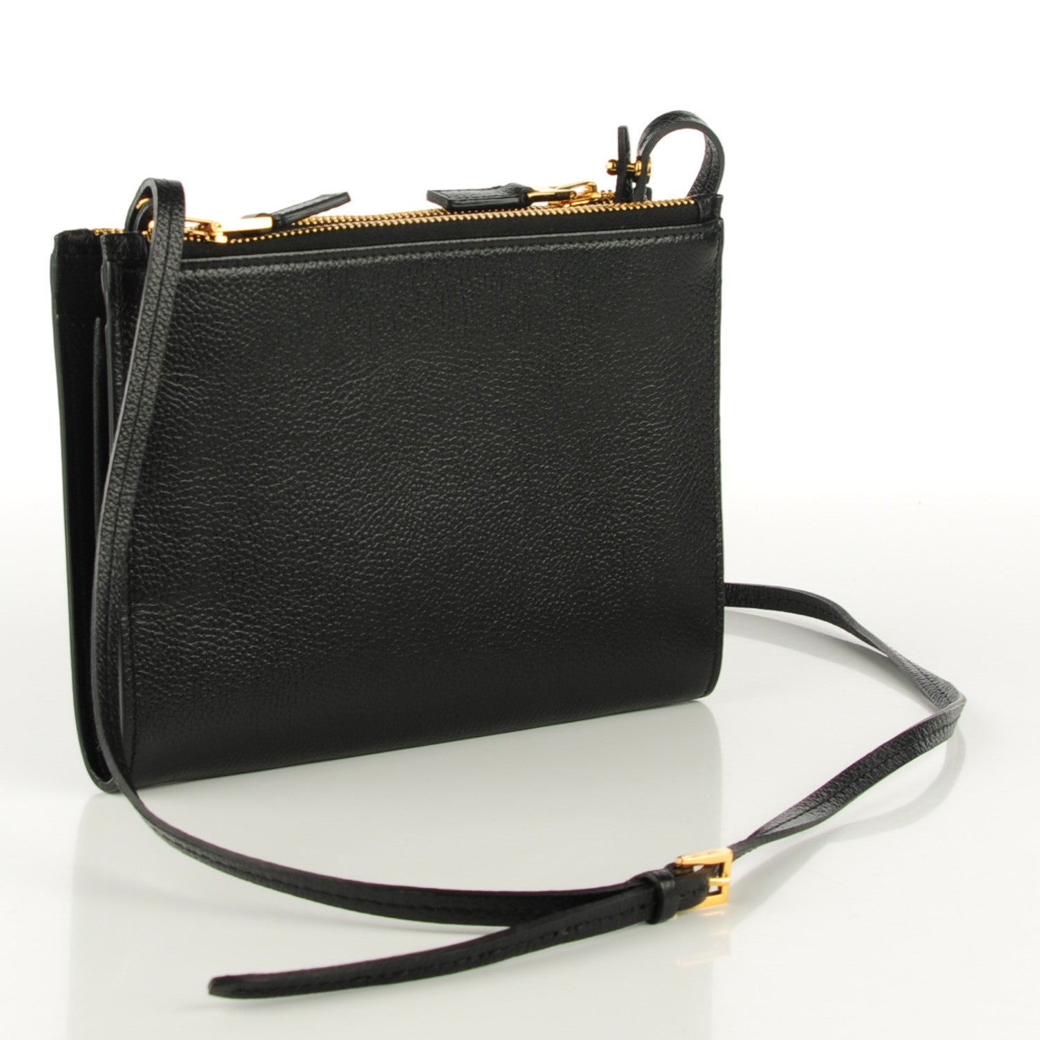 Tom Ford Calfskin Triple Zip Crossbody Bag Black 4 of 7