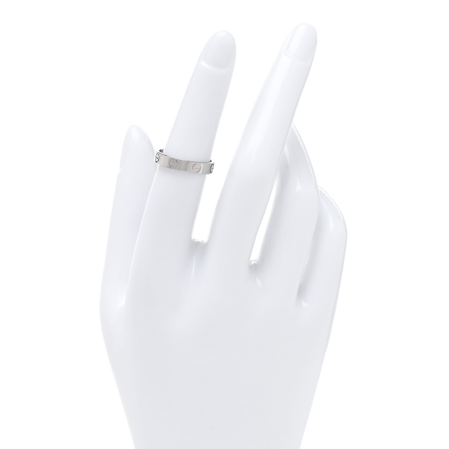 18K White Gold 3.5mm LOVE Wedding Band Ring 51 5.75
