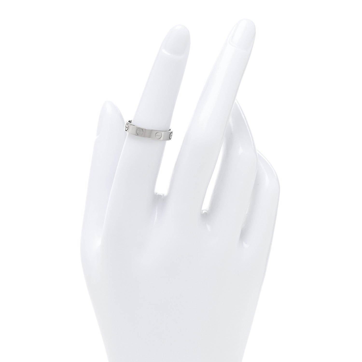 Cartier 18K White Gold 3.5mm LOVE Wedding Band Ring 51 5.75 2 of 5