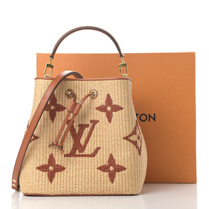 Louis Vuitton Raffia Calfskin Monogram Neonoe MM Tan 12 of 12