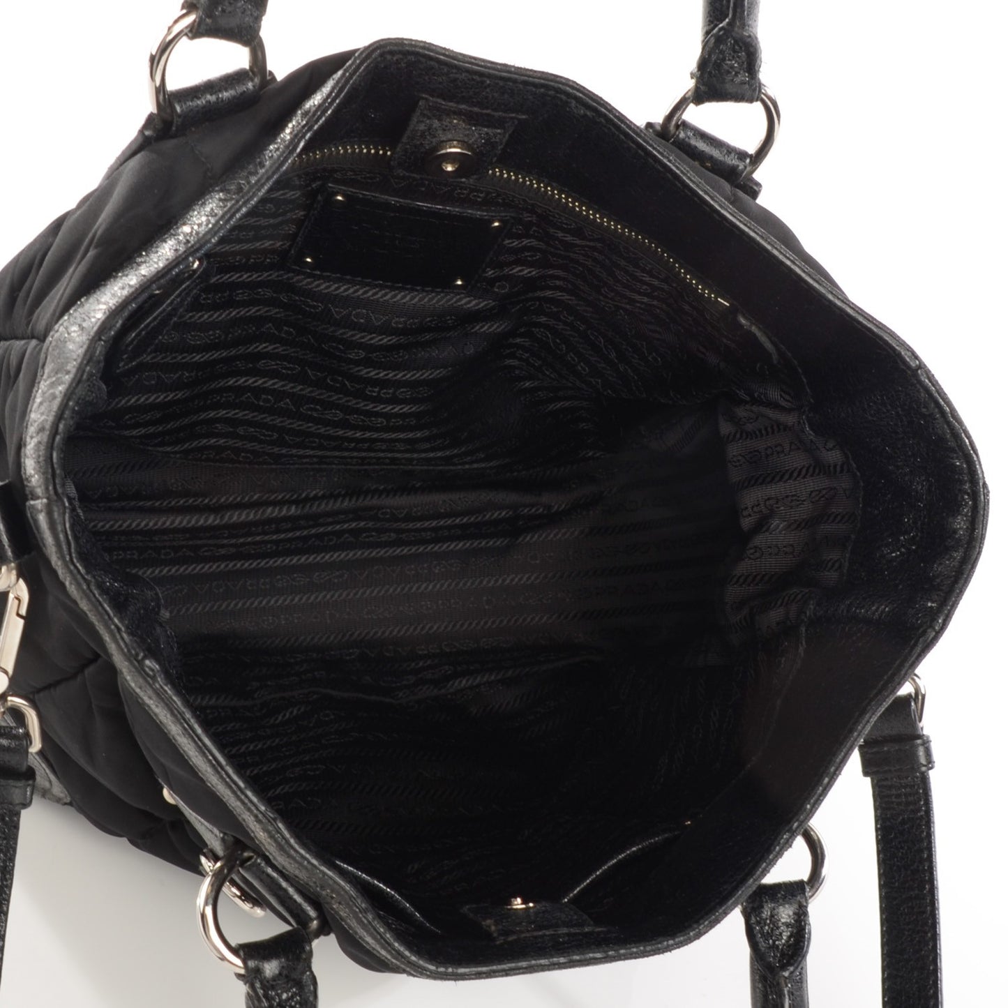 Tessuto Nylon Quilted Tote Nero Black