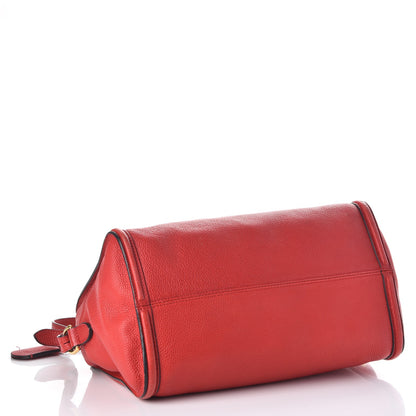Alexander McQueen Pebbled Calfskin Small Skull Padlock Zip Around Tote Red 5 of 18