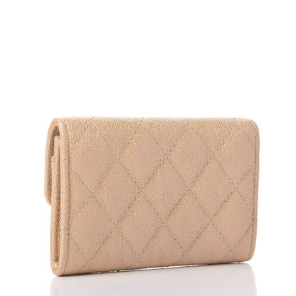 Chanel Iridescent Caviar Quilted Flap Card Holder Beige 3 of 9