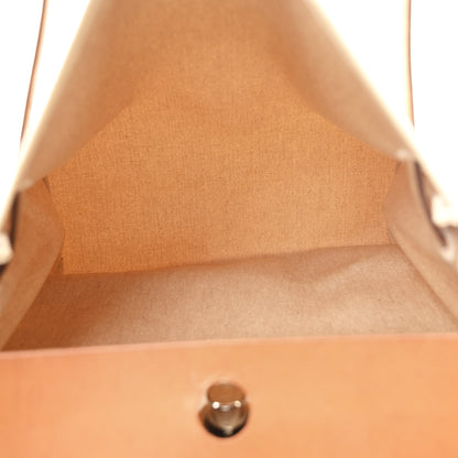 Hermes Toile Vache Calfskin Herbag 39 MM Black Natural 6 of 12