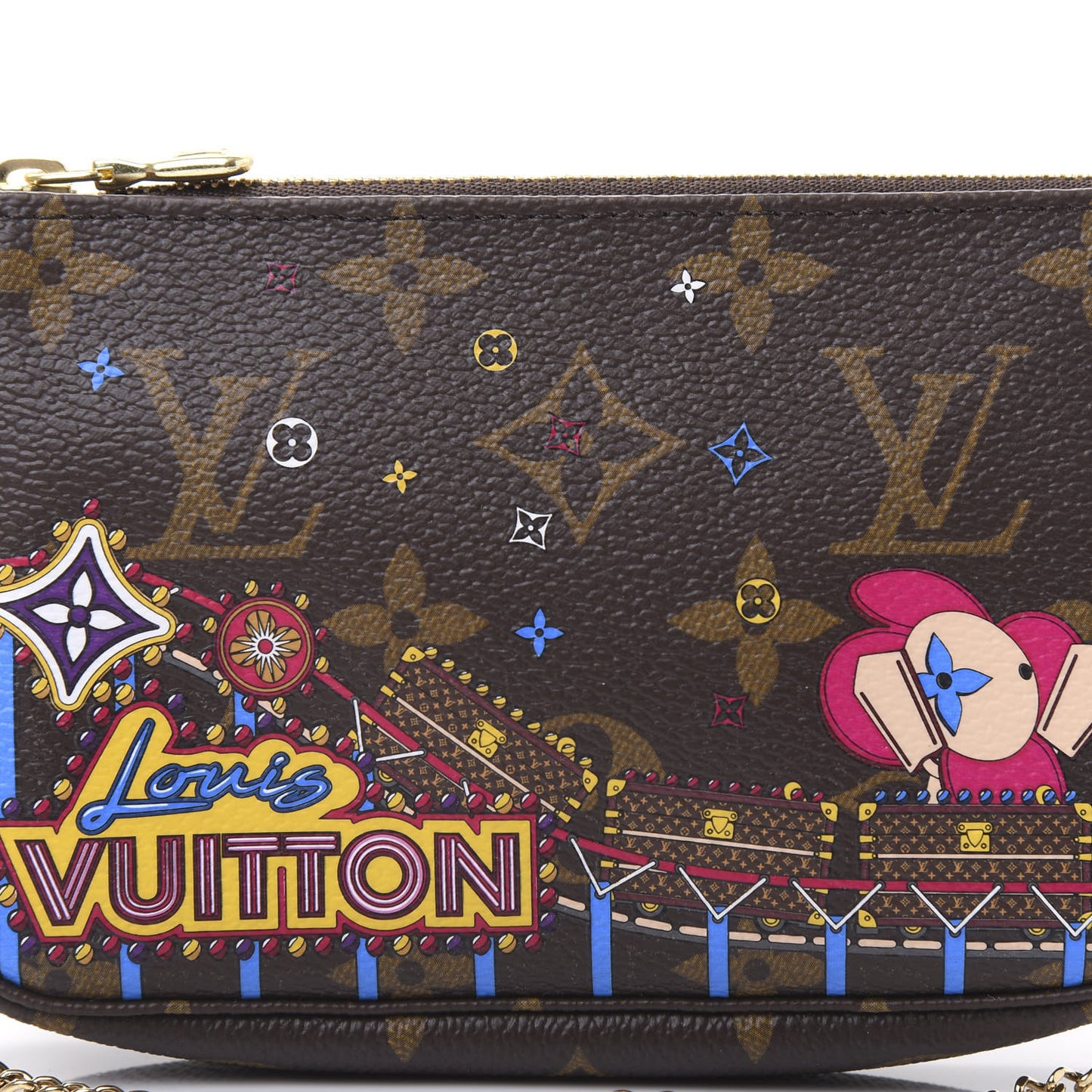 Monogram 2020 Christmas Animation Roller Coaster Mini Pochette Accessories Pivoine