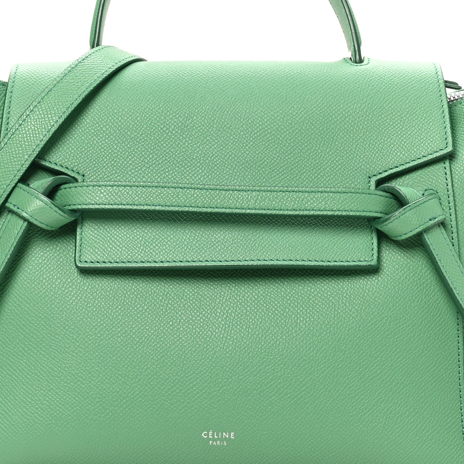 Celine Grained Calfskin Micro Belt Bag Pop Green 8 of 10