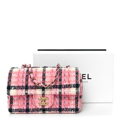 Chanel Tweed Quilted Mini Rectangular Flap Pink Navy White 11 of 11