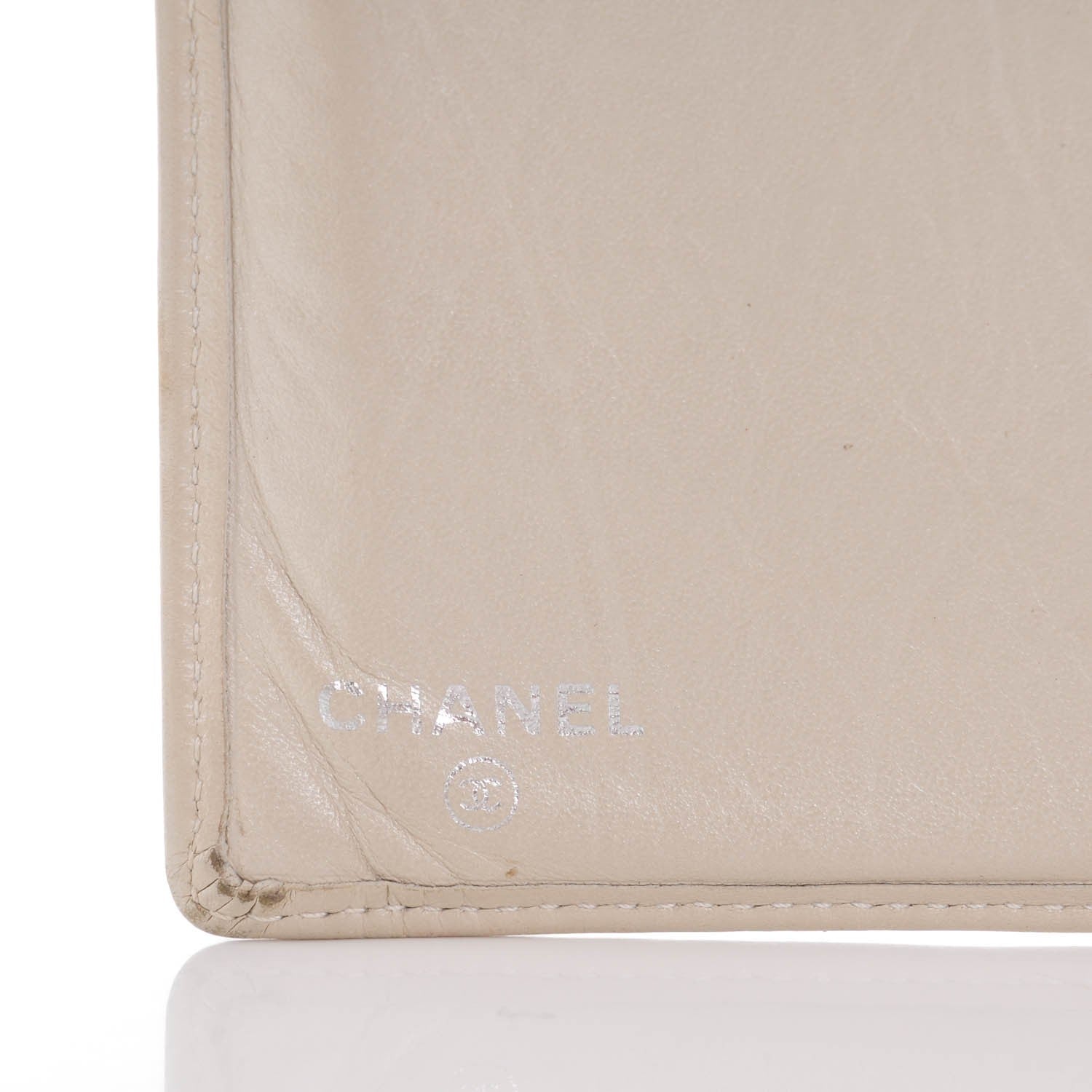 Chanel Calfskin Quilted Cambon Yen Wallet Pearl 10 of 11