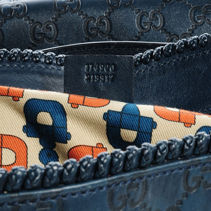Gucci Guccissima Large Horsebit Chain Hobo Blue 7 of 7