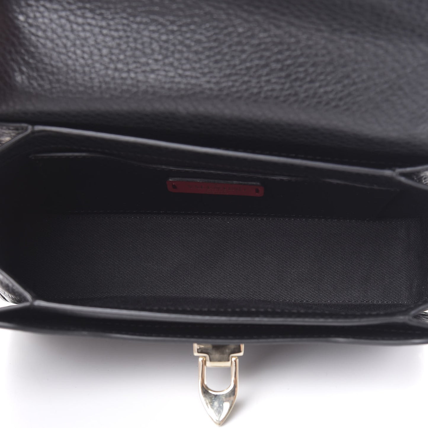 Grained Calfskin Medium Rockstud Chain Bag Black