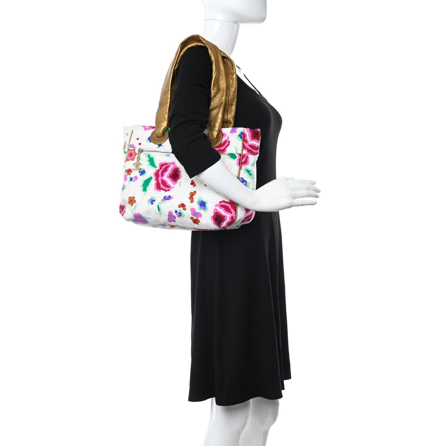 Canvas Floral Print Tote Multicolor