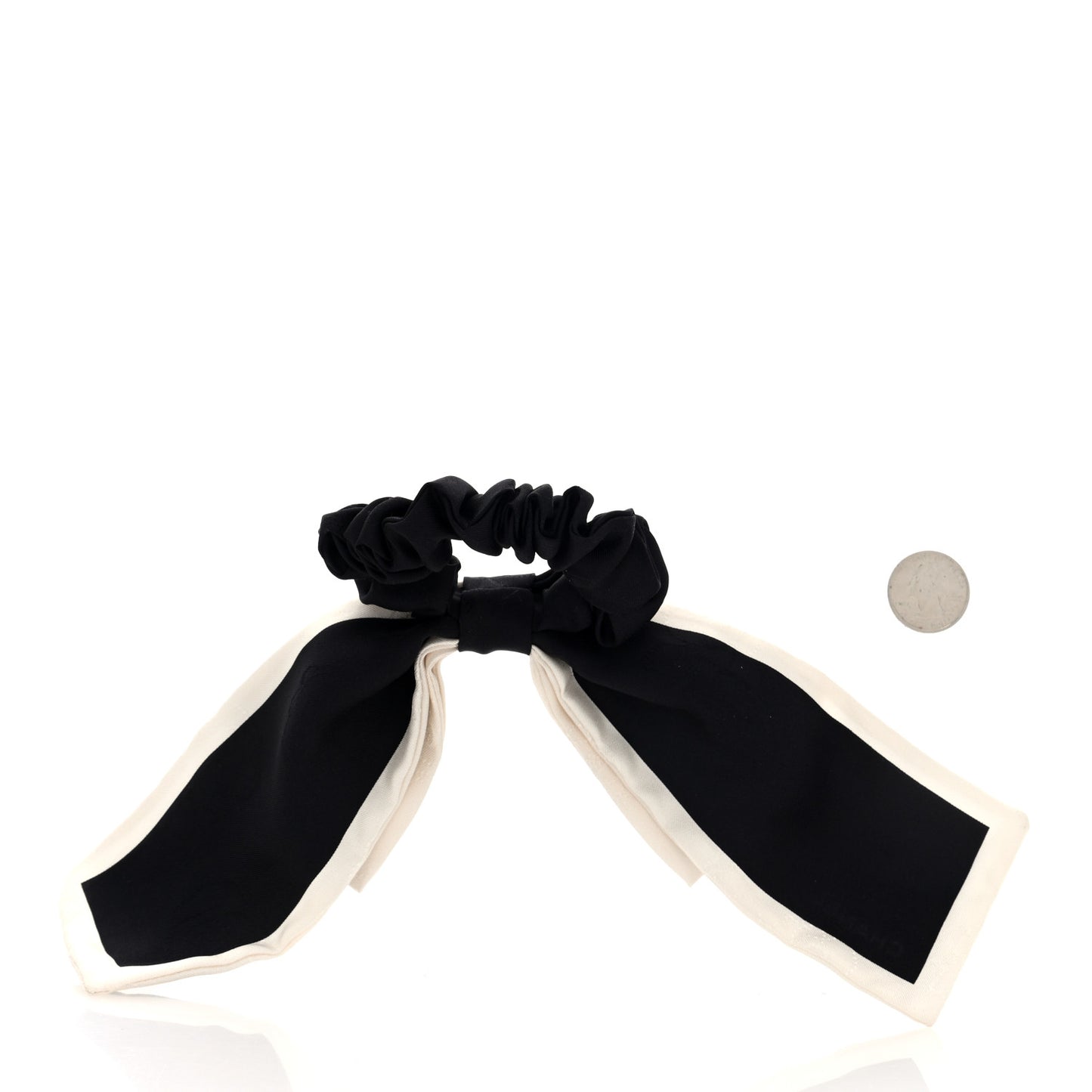 Silk Hair Tie Black Ivory