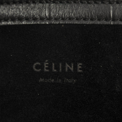 Celine Crocodile Embossed Calfskin Medium Phantom Luggage Black 7 of 8