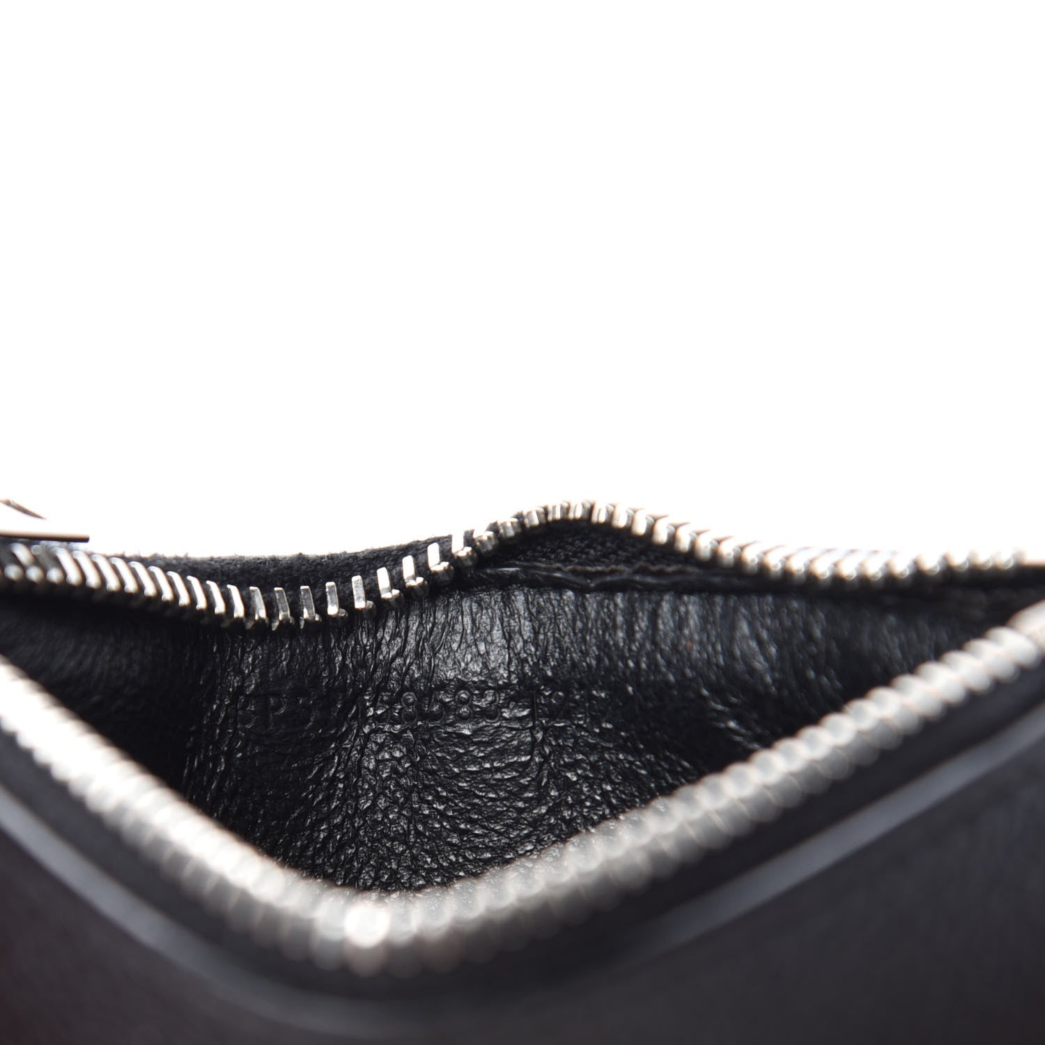 Saint Laurent Grained Calfskin 5 Fragments Zip Pouch Card Holder Black 7 of 8