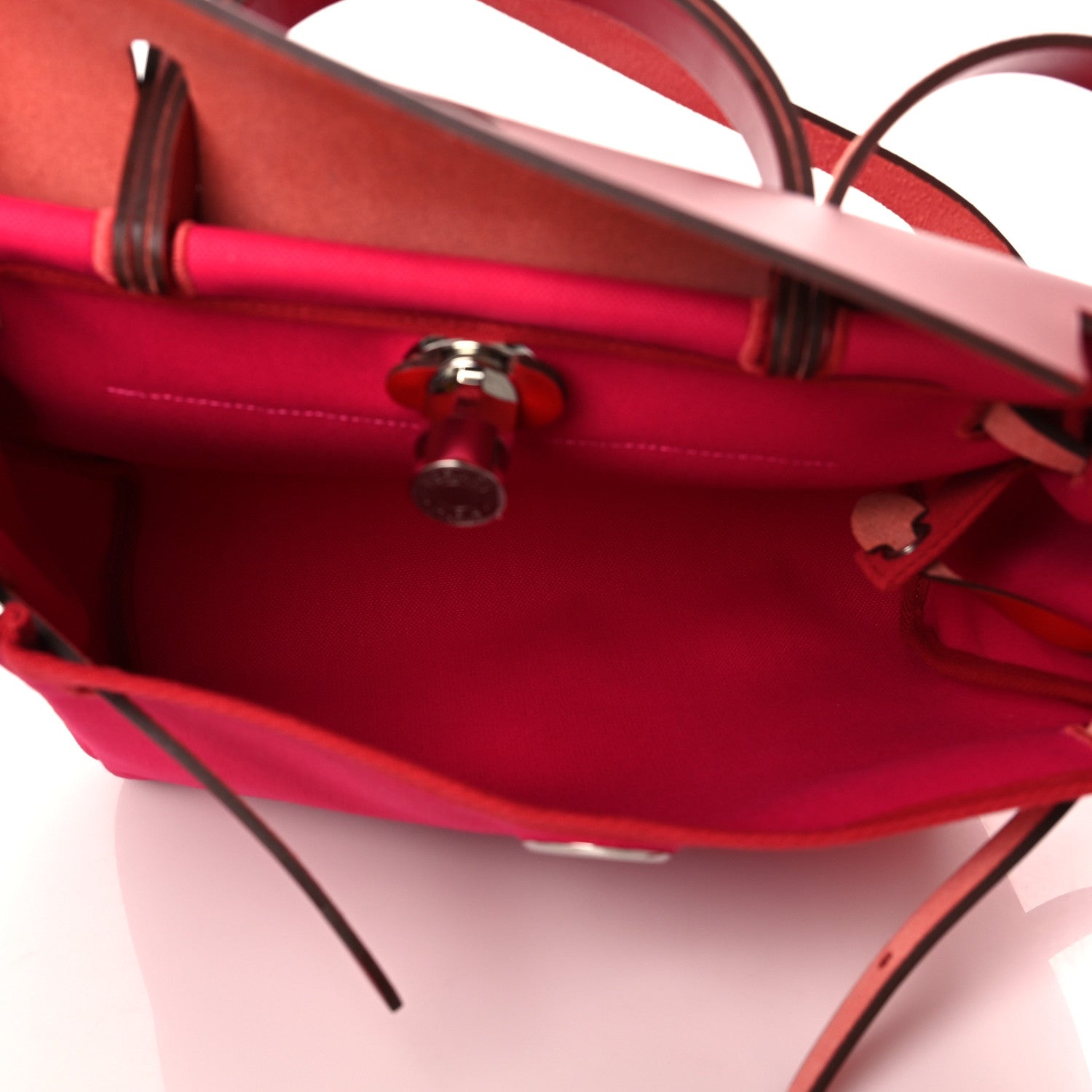 Hermes Military Toile Vache Hunter Herbag Zip PM 31 Rose Mexico Rouge Piment 6 of 12