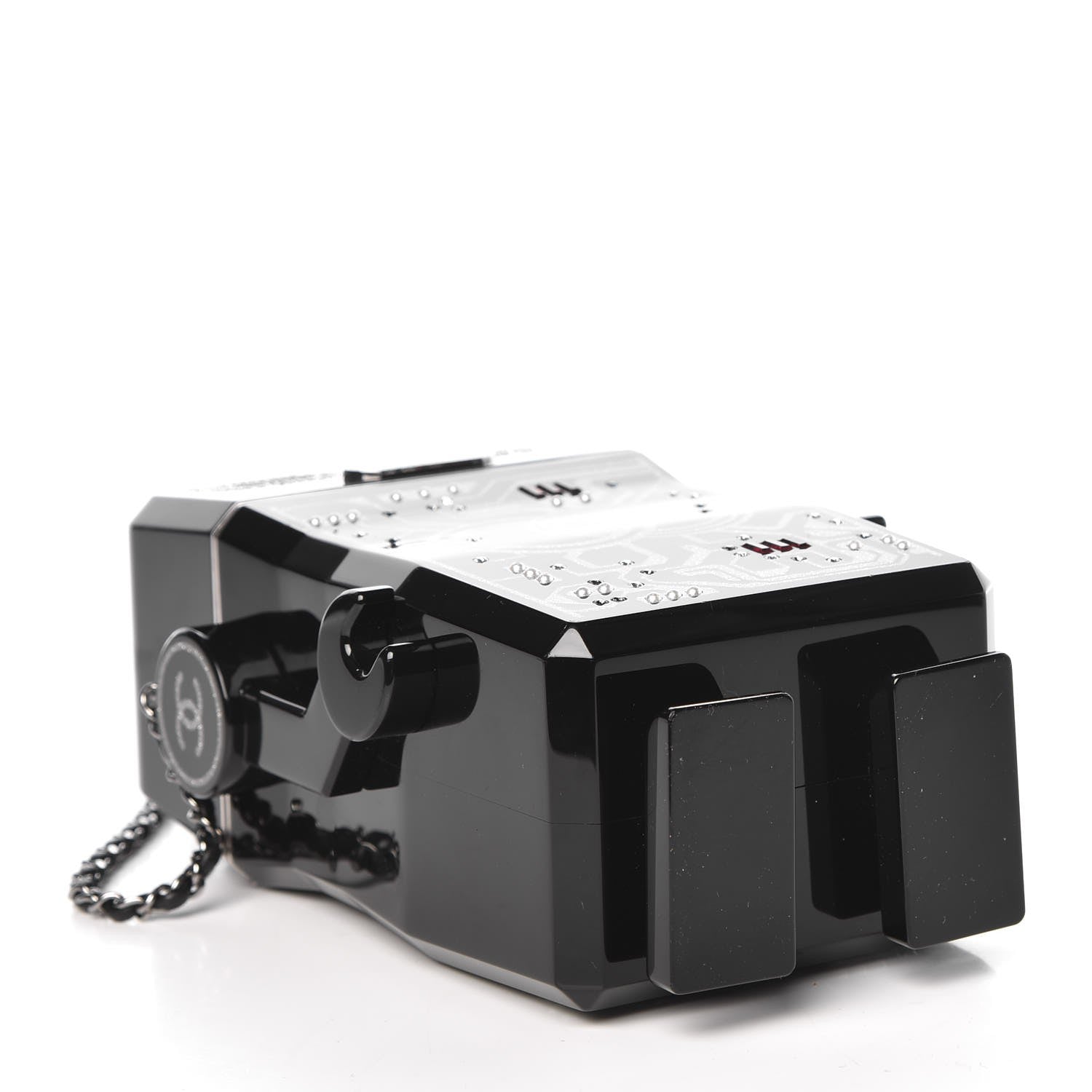 Chanel Plexiglass Crystal Robot Minaudiere Clutch Black 9 of 51