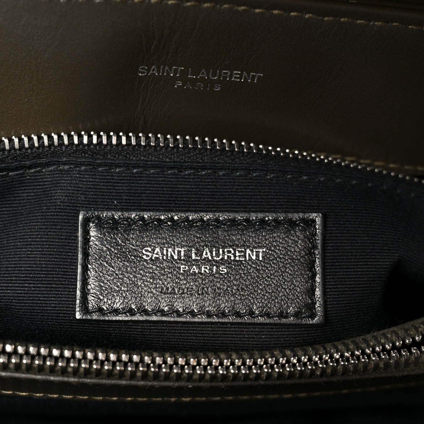 Calfskin Y Quilted Monogram Medium Loulou Chain Satchel Kaki Fonce