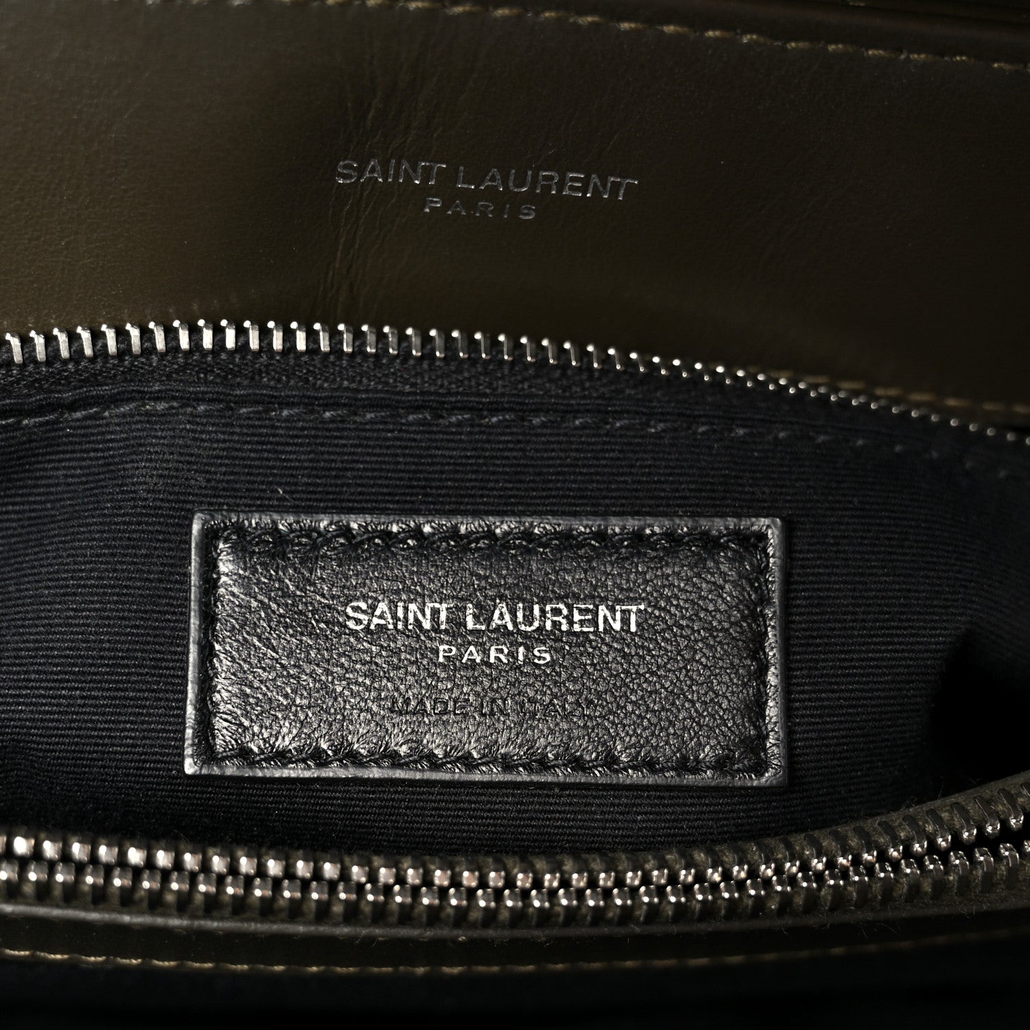 Saint Laurent Calfskin Y Quilted Monogram Medium Loulou Chain Satchel Kaki Fonce 7 of 11