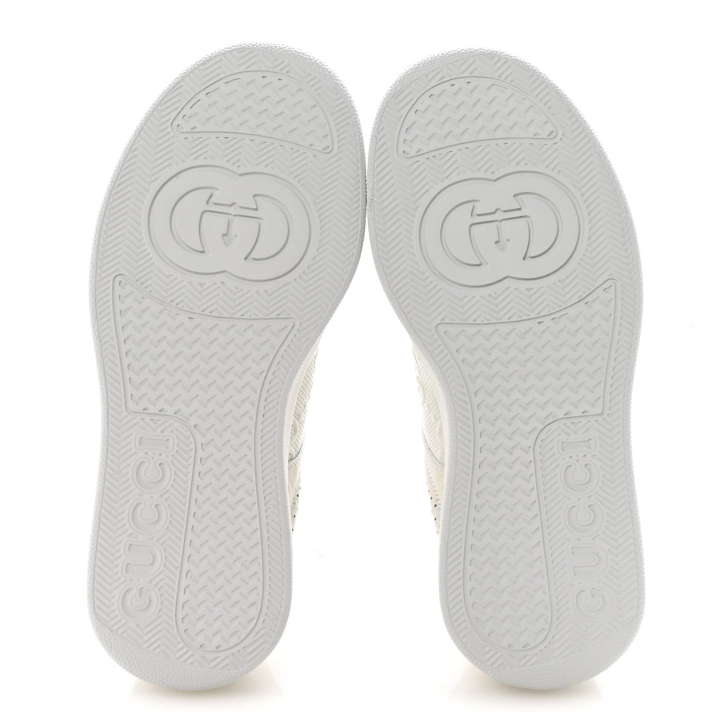 Calfskin GG Tennis Embossed Perforated Womens Platform 55mm Sneakers 37 Great White
