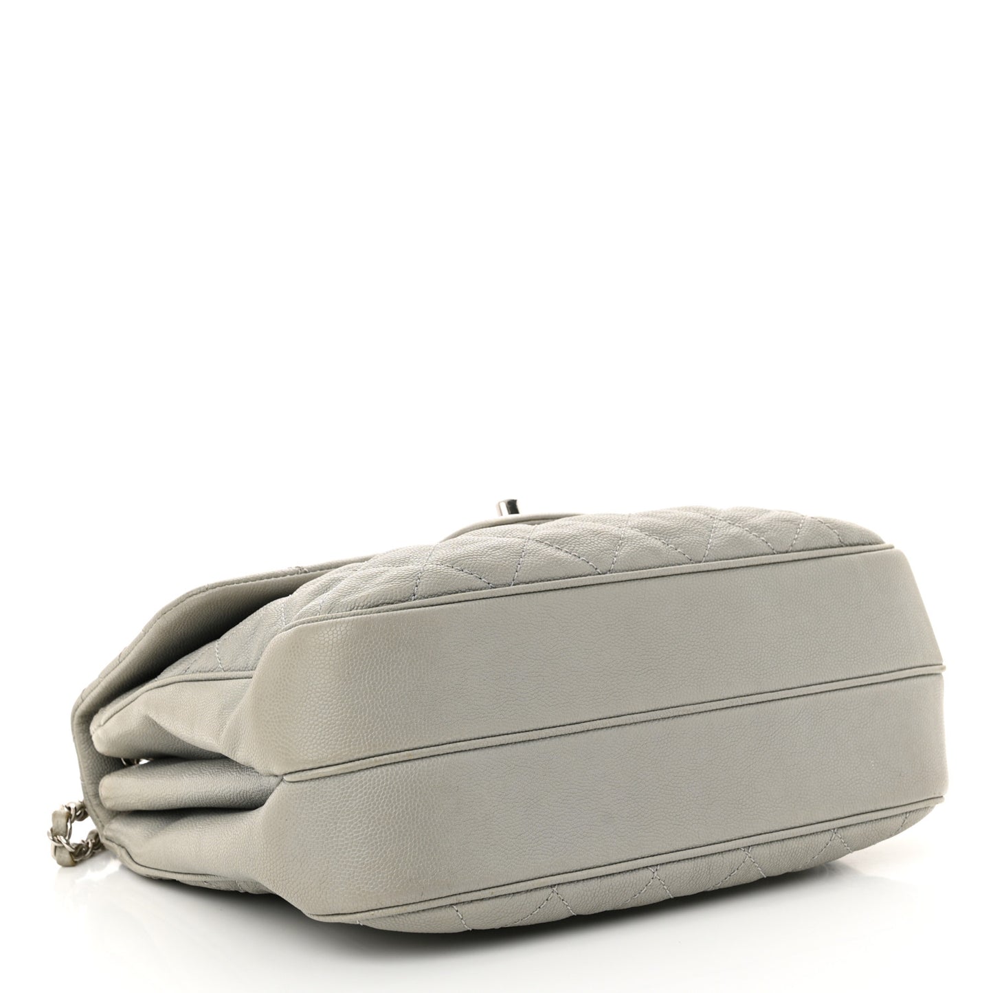 Caviar Quilted Large Urban Companion Flap Grey