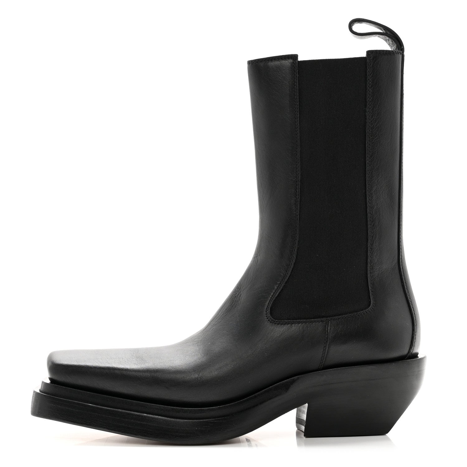 Bottega Veneta Calfskin Lean Mid-Calf Boots 38 Black 1 of 7