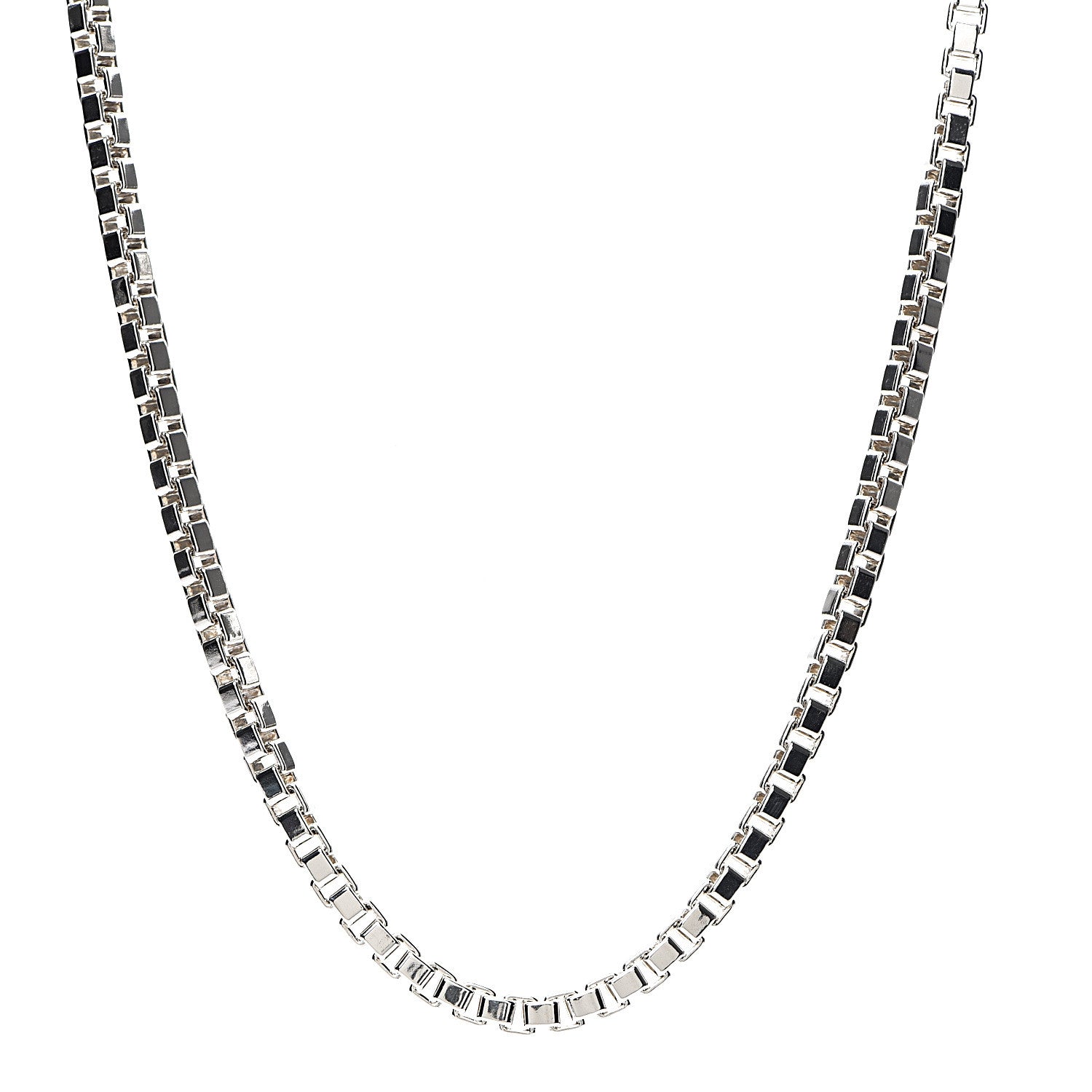 Tiffany Sterling Silver 4mm Venetian Link Necklace 1 of 6