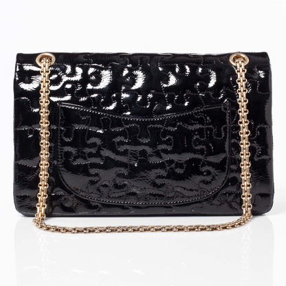 Chanel Crackled Patent Calfskin Puzzle 2.55 Reissue 226 Flap Black 4 of 10