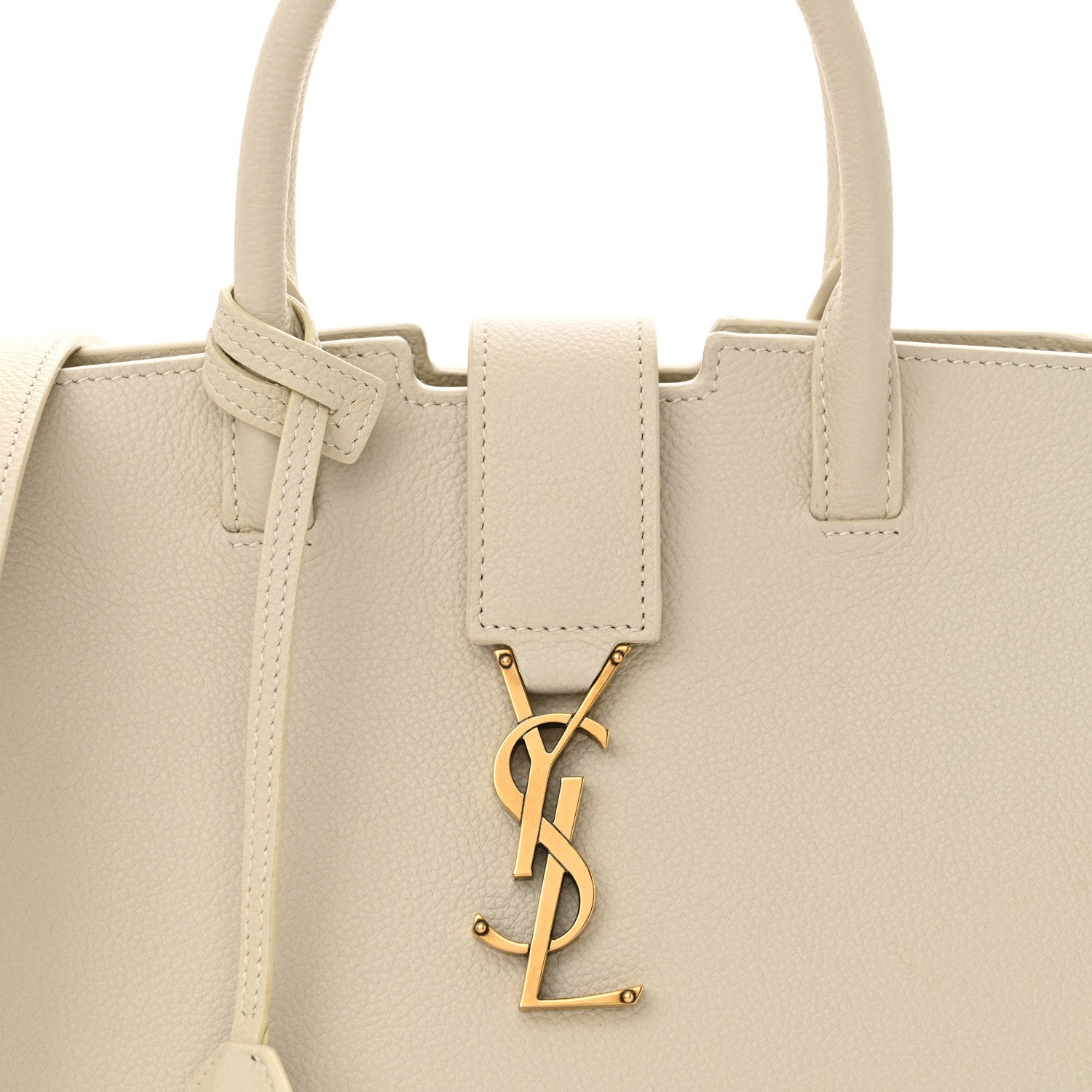 Saint Laurent Calfskin Baby Monogram Downtown Cabas White 8 of 11
