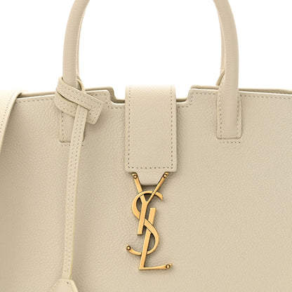 Saint Laurent Calfskin Baby Monogram Downtown Cabas White 8 of 11