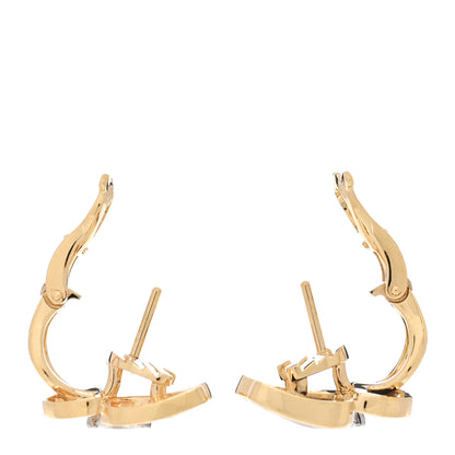 Van Cleef & Arpels 18K Yellow White Gold Diamond Lapis Lazuli Two Butterfly Earrings 3 of 4