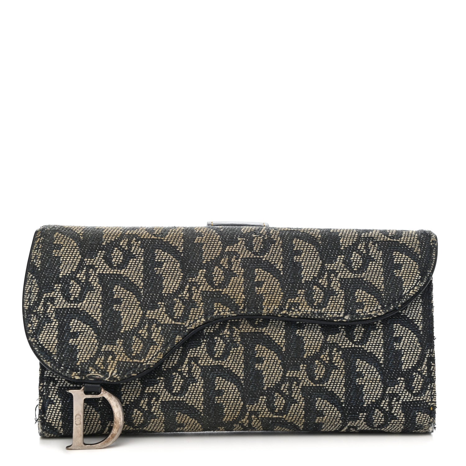 Christian Dior Monogram Saddle Wallet Navy 1 of 11